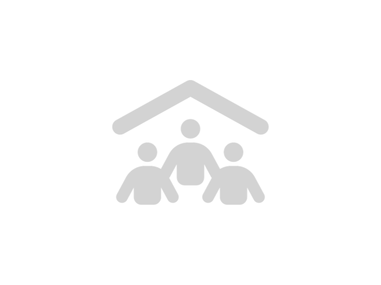 icon with a roof and three people